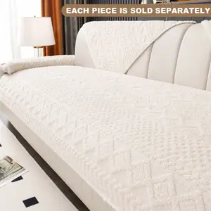 Soft Cotton Velvet Sofa Protector, Dustproof Pet-Resistant, Breathable Durable Cover, for Home Living Room Bedroom Hotel Dormitory