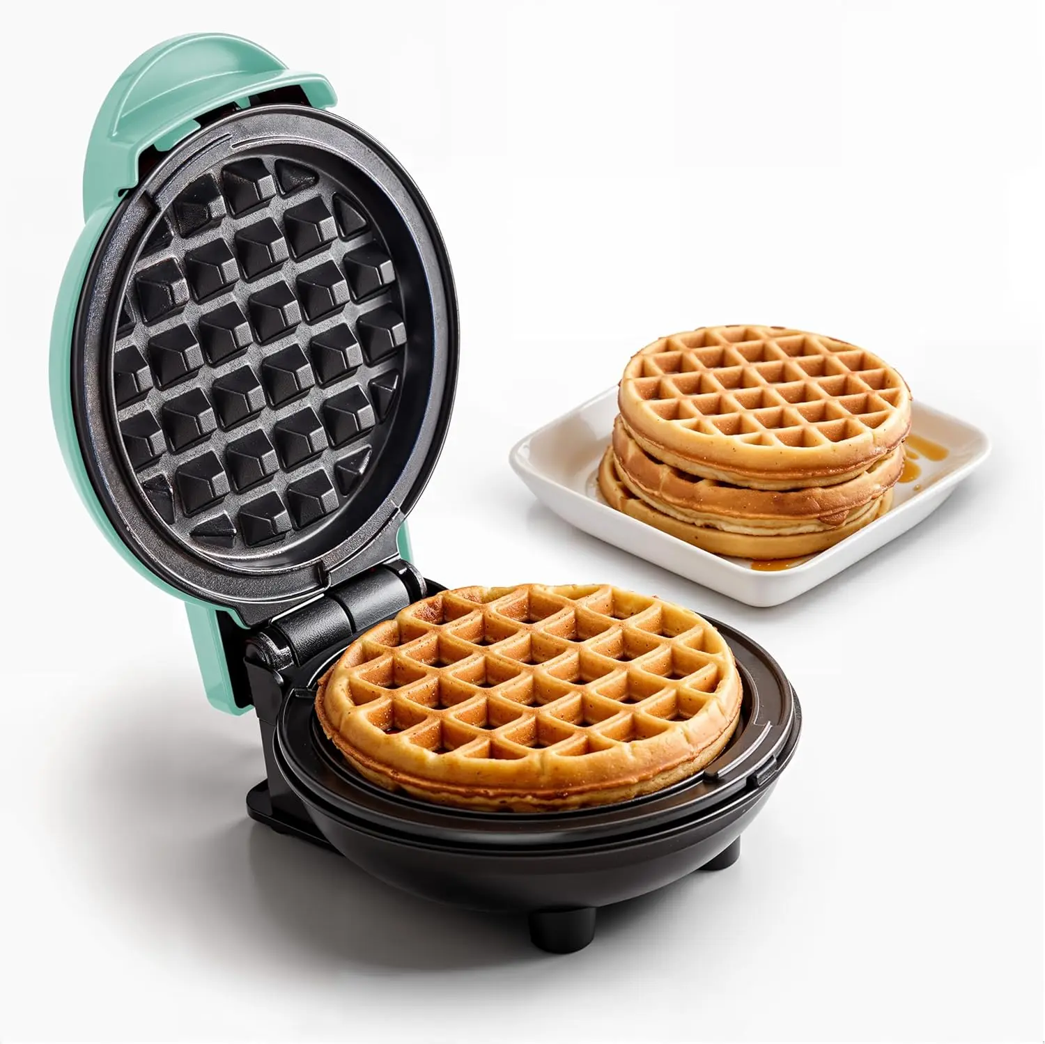 4-inch Mini Waffle Maker, Non-Stick Coating - Waffles in Minutes, Ideal for Breakfast, Brunch, Lunch or Snacks