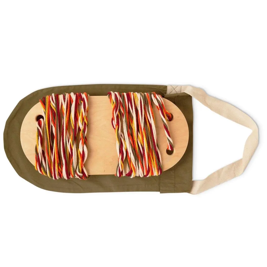 BABAI Wooden Swing with Multi-Colored Cotton Rope for 3+