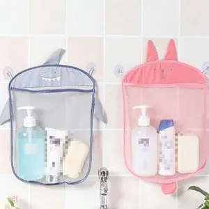 2 Pcs Mesh Bath Storage Bags, Suction Cup Hanging Organizer, Waterproof Quick-Drain Mesh Pockets for Bathtub, Shower & Bathroom Accessories