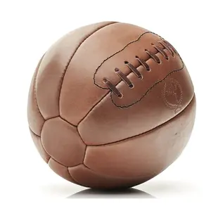 RETRO DELUXE TAN LEATHER MEDICINE BALL
