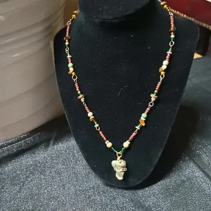 wire wrap stone necklace