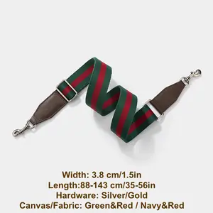 New Green Navy Red  Canvas Grey Leather Crossbody Shoulder Strap
