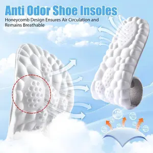 4D Cushion Insoles - 4D Air Cloud Tech Insole - Ultra-Soft, Superior Comfort Foot Inserts, 4D Athletic Shoe Insoles, Acupressure Massage Insoles for All-Day Foot Support Footwear Foam