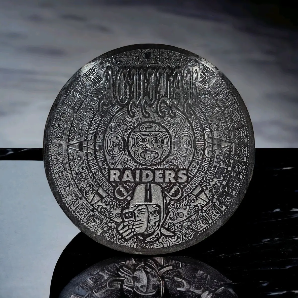 Custom 24" Aztec Calendar with team logo (wall art)