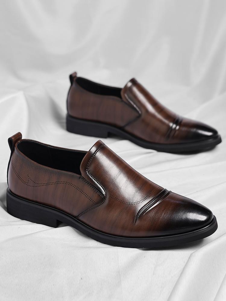 Men’s Classic Faux Leather Slip-On Ankle Dress Loafers - Business Formal Office Footwear with Rubber Sole, Wedge Design, Father’s Day Gift Option, US 10.5 (CN 45, 27.5cm Length)
