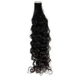 9A Natural Wave Tape-In Human Hair Extension Curly Wavy Hairpieces