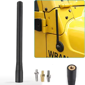 7.5 Inch Reflex Short Antenna Replacement TJ JK JL F150 Accessories Metal ABS Antenna Designed for Optimized FM/AM Reception for 1997-2025 Jeep Wrangler TJ JK JKU JL JLU Ford F150