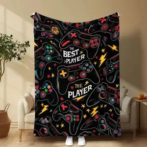 Multicolor Gaming Controller Flannel Blanket Best Player Throw for Gamers Soft Cozy Gamer Blanket for Couch Bed Sofa Bedroom Gaming Room Home Decor Gift for Birthday Christmas Travel