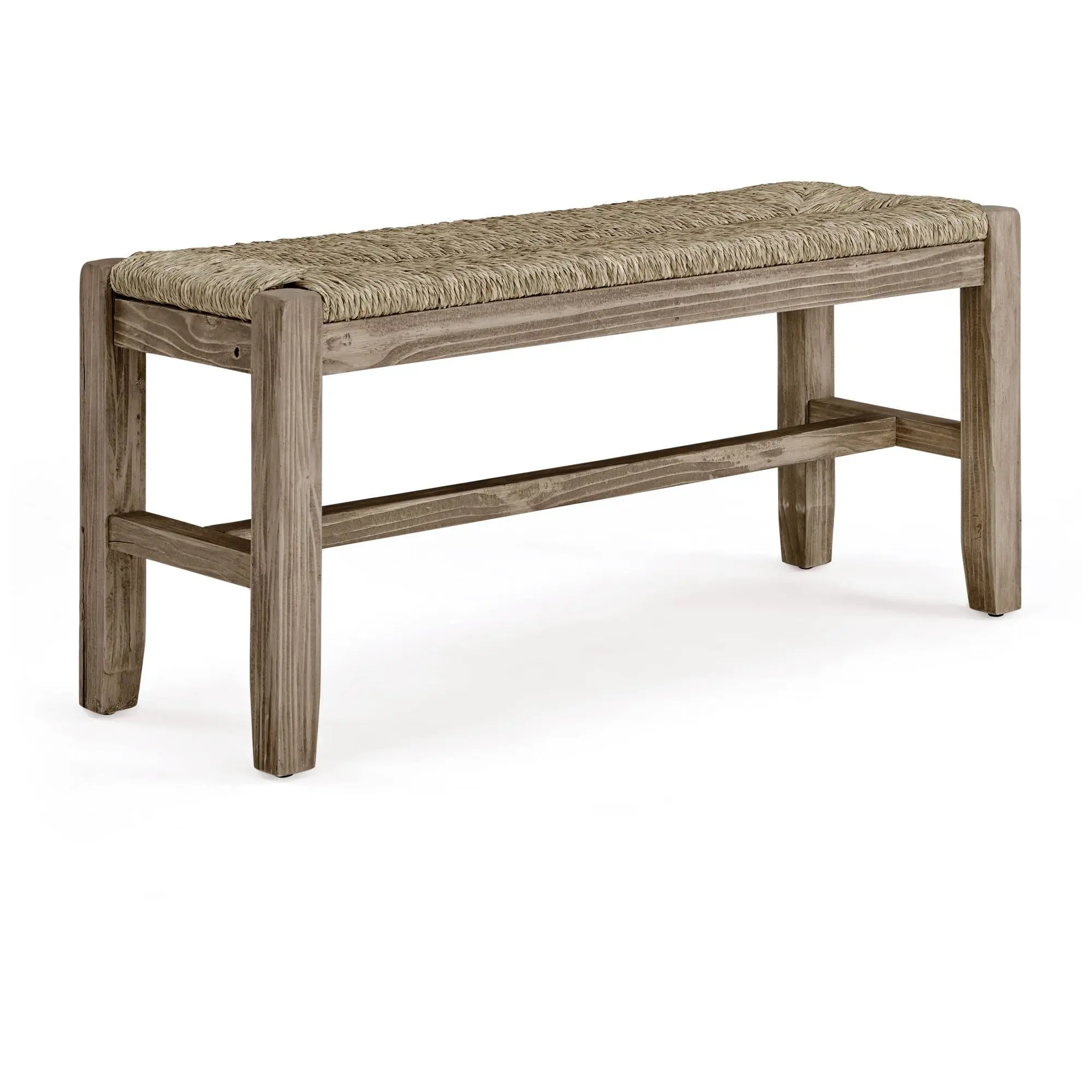 Alaterre Furniture Newport 40" Wood Bench with Rush Seat