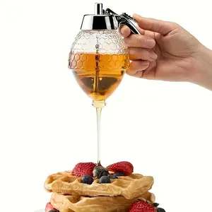 Honey Dispenser with Stand - Suitable for Syrups, Sauces, And Seasonings, Multifunctional Kitchen Gadget for Olive Oil, Chocolate, Sweetened Condensed Milk