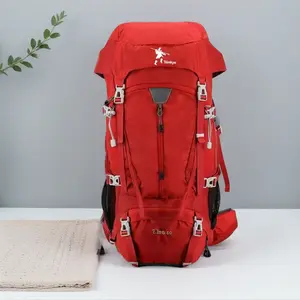 TANKYE 50L Hiking Backpack with Rain Cover Lightweight Waterproof Camping Essentials Bag for All Outdoor Adventures basketball