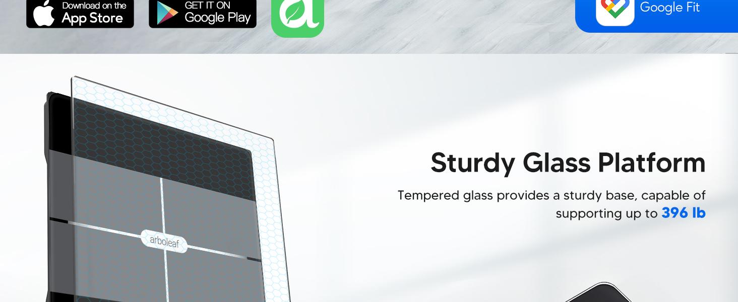 Arboleaf Bathroom Smart Scale with BMI, Body Fat, Muscle Mass, Digital Bathroom Scale for Body Weight, 14 Body Composition Metrics, Large LED Display, Accurate Weighing Machine, App Sync, 400lbs, 10.2"