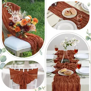 6/10 Pleated Table Runner – Suitable for weddings, brides, baby showers, birthday parties, holiday parties, and country-style decor.