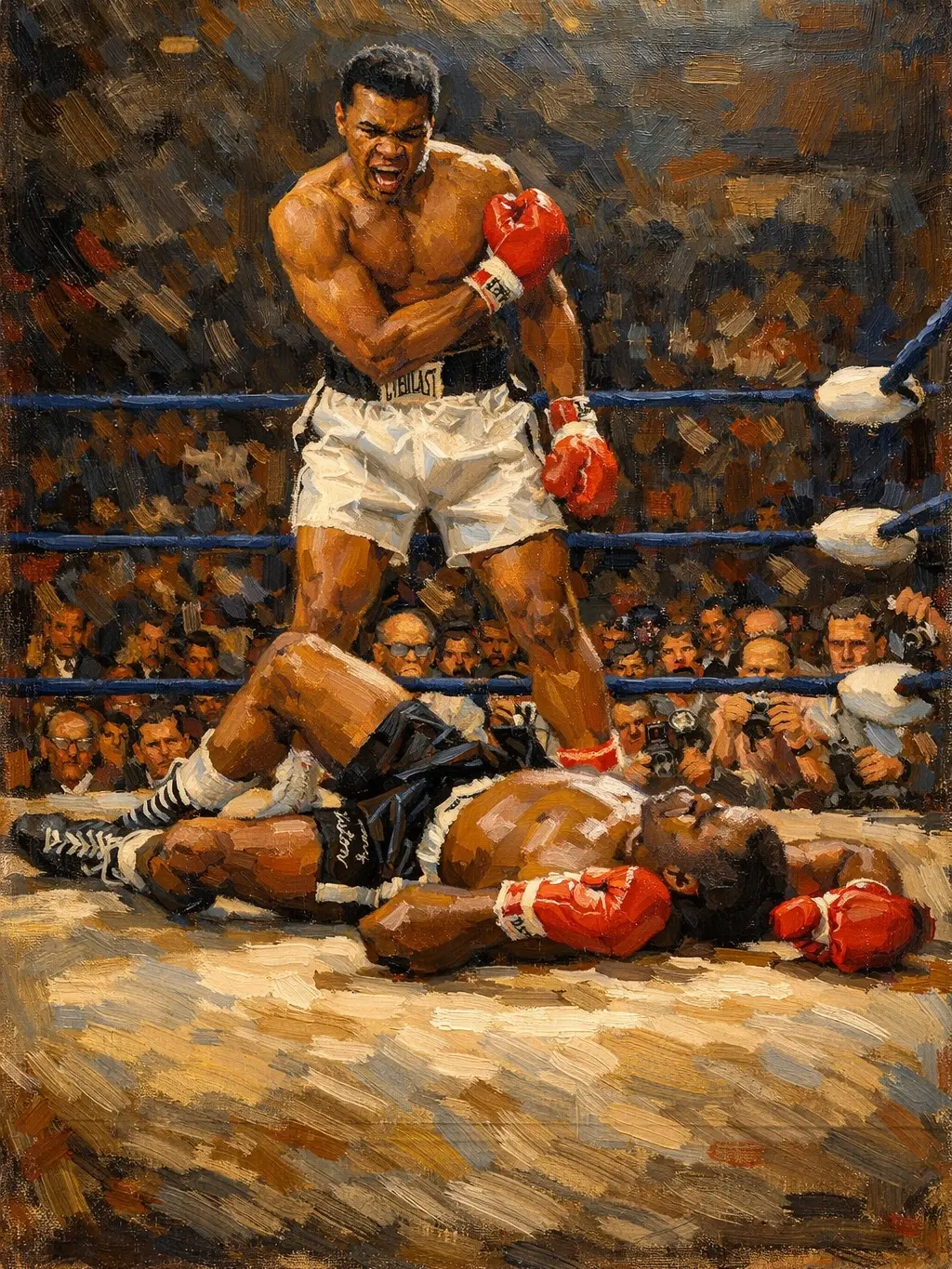 Boxing Muhamed Ali 13x19 Oil Painting Print