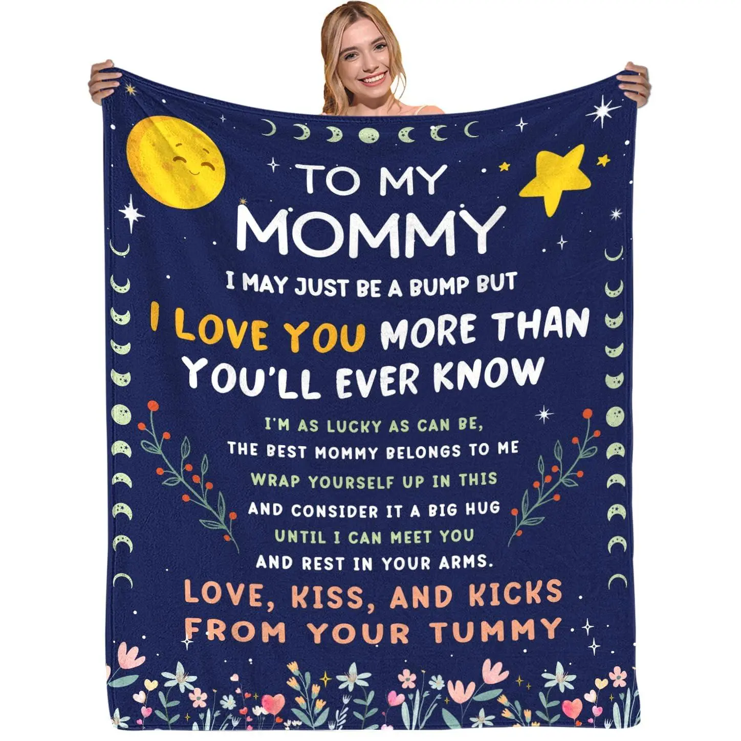 Mom to Be Gifts for Mothers Day, Pregnancy Gift, First Time Mom Gift, Flannel Soft Blankets and Throws for New Mommy