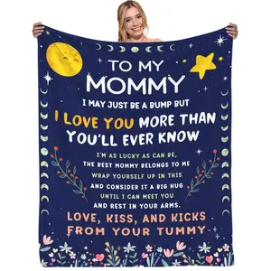 Mom to Be Gifts for Mothers Day, Pregnancy Gift, First Time Mom Gift, Flannel Soft Blankets and Throws for New Mommy