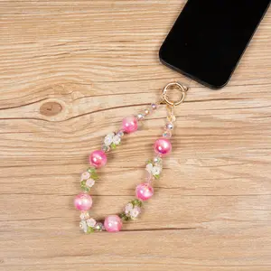 Pretty Flower Pink Bubble Phone Wristlet