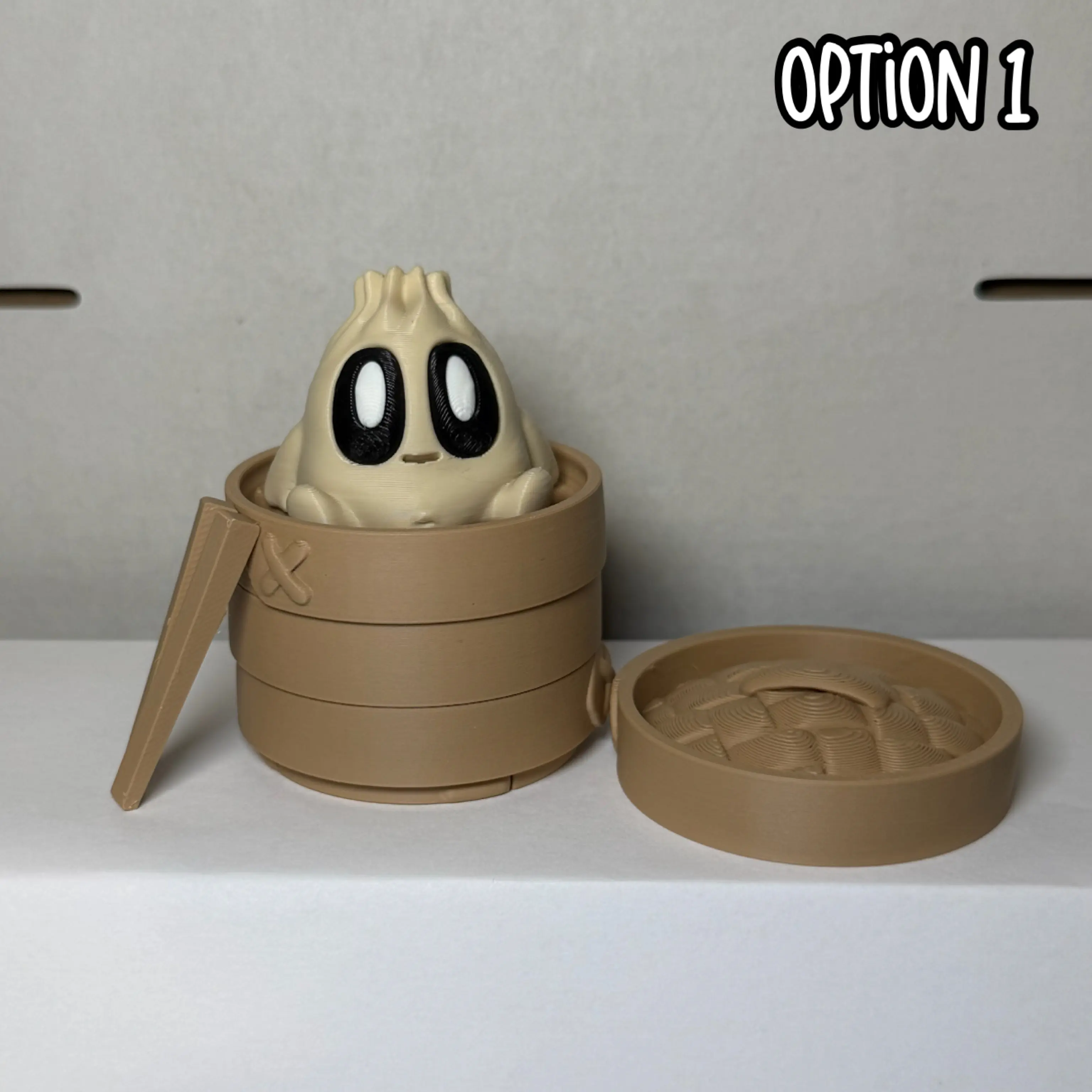 3D Printed Dumpling Figurines with Baskets Decor