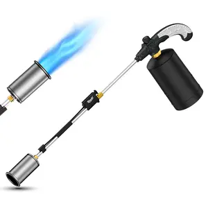 【FatersDayGift】Self Igniting Propane Weed Torch, Portable Blow Torch Burner with Detachable Design, Heavy Duty Flamethrower for Weeding, Garden, Ice Melting, BBQ