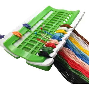 30 Positions Floss Organizer Embroidery Shelf Thread Organizers for Cross Embroidery Thread Holder with 4Pcs Replaceable Paper Card Needle Holder (Green)