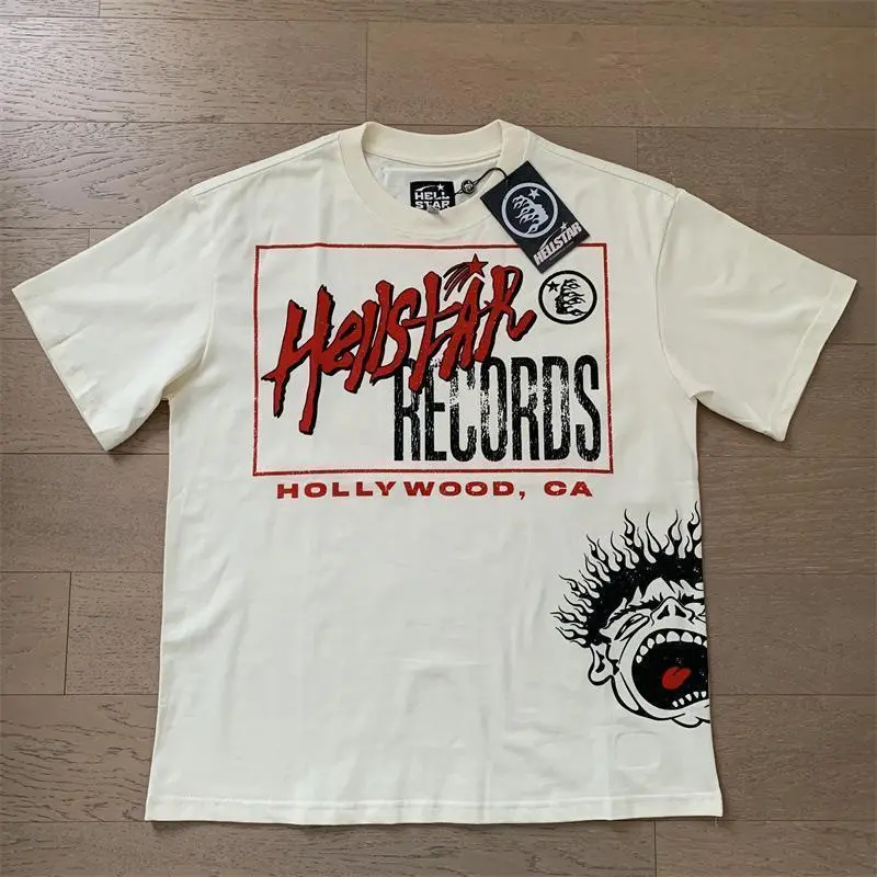 Hell Star INS same vintage printed top — men’s and women’s casual trend cotton washed short-sleeve crewneck oversized streetwear for summer Hell Star INS same vintage printed top — men’s and women’s casual trend cotton washed short-sleeve crewneck oversized streetwear for summer