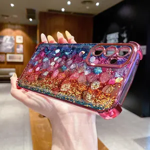 for Compatiable with Samsung Galaxy A15 A05 A35 A55 A14 A34 A33 A53 A73 A32 A56 A36 A06 A16 Luxury Colorful Clear Plating Protective Case Anti Drop Cover