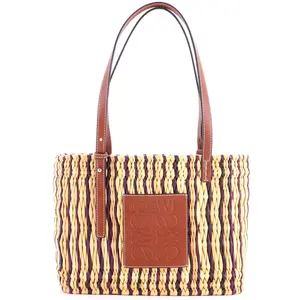 Pre-owned Loewe Raffia Tote Bags REBAG Square Basket Tote Woven Small by Rebag