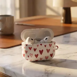 Watercolor Hearts AirPod Case | Pink Red Heart Pattern