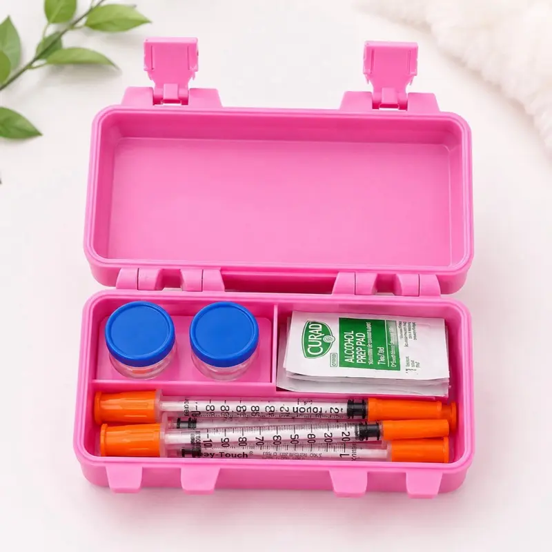 2-Vial Peptide Storage Case – Portable Travel Organizer for 3mL Peptide Vials, Syringes & Alcohol Pads