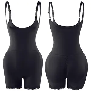 Christmas Slimming Shapewear Hip Jumpsuit for Women Spaghetti Strap Minimalist Plain Basic Body Shaping with Chest Support & Slimming Effect Womenswear Garment Style Compression