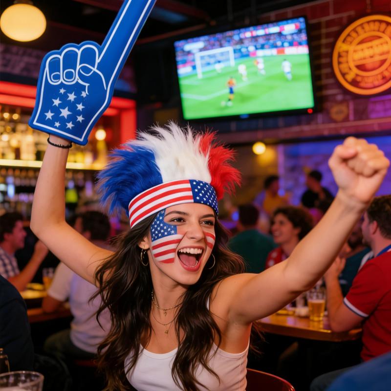 Red White and Blue Hair Wig - World Cup Support for Men Women - Perfect for Cosplay & Events-Christian Pulisic