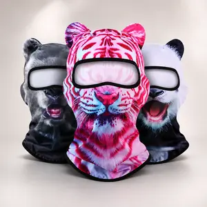 New Cute 3D Animal Panda Head Cover Tiger Party Casual Fun Balaclava Hat Face Cover Sports Role Play Cycling Helmet Cycling Mask