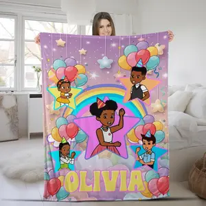 Personalized Gracie's Corner Keepsake Blanket - Custom Name Baby Gift for 1st Birthday & Toddler Milestones Stain Resistant