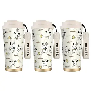 1pc Pochacco Coffee Cup Cartoon, Cute Fresh Style, Kawaii Aesthetic, 18oz Insulated Thermos Cup, Portable Dual Drink Mug for Hot and Cold Beverages, Perfect for Office, Outdoor beverage coffee bottle drinkware