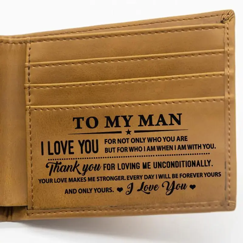 Plain Minimalist Bifold Wallet for Men, Ultra-Slim Front Pocket Credit Card Holder, Great Birthday Gift Ideas, Rfid Protection, Customized Leather Wallet, Son, Engraved, Men's Wallet tiktokshopbacktoschool