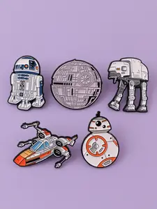 5pcs/set Cartoon Sci-Fi Design Enamel Lapel Pins Brooch, Drop set pins, Zinc Alloy Badge, Versatile Backpack Hat Clothing Fashion Accessory, Gift for Colleagues Friends, Brooch Clip, Decor Pins