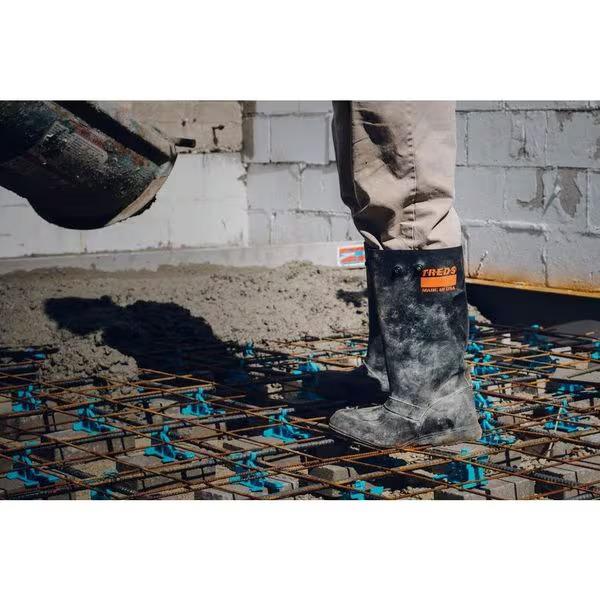 TREDS XL Overboots Plain Toe 17 in Height Snap Tab Closure Block-Tread Sole Black L/XL Girl Footwear