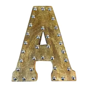 Studded Glamour Mango Wood Letter(A to Z) Blocks