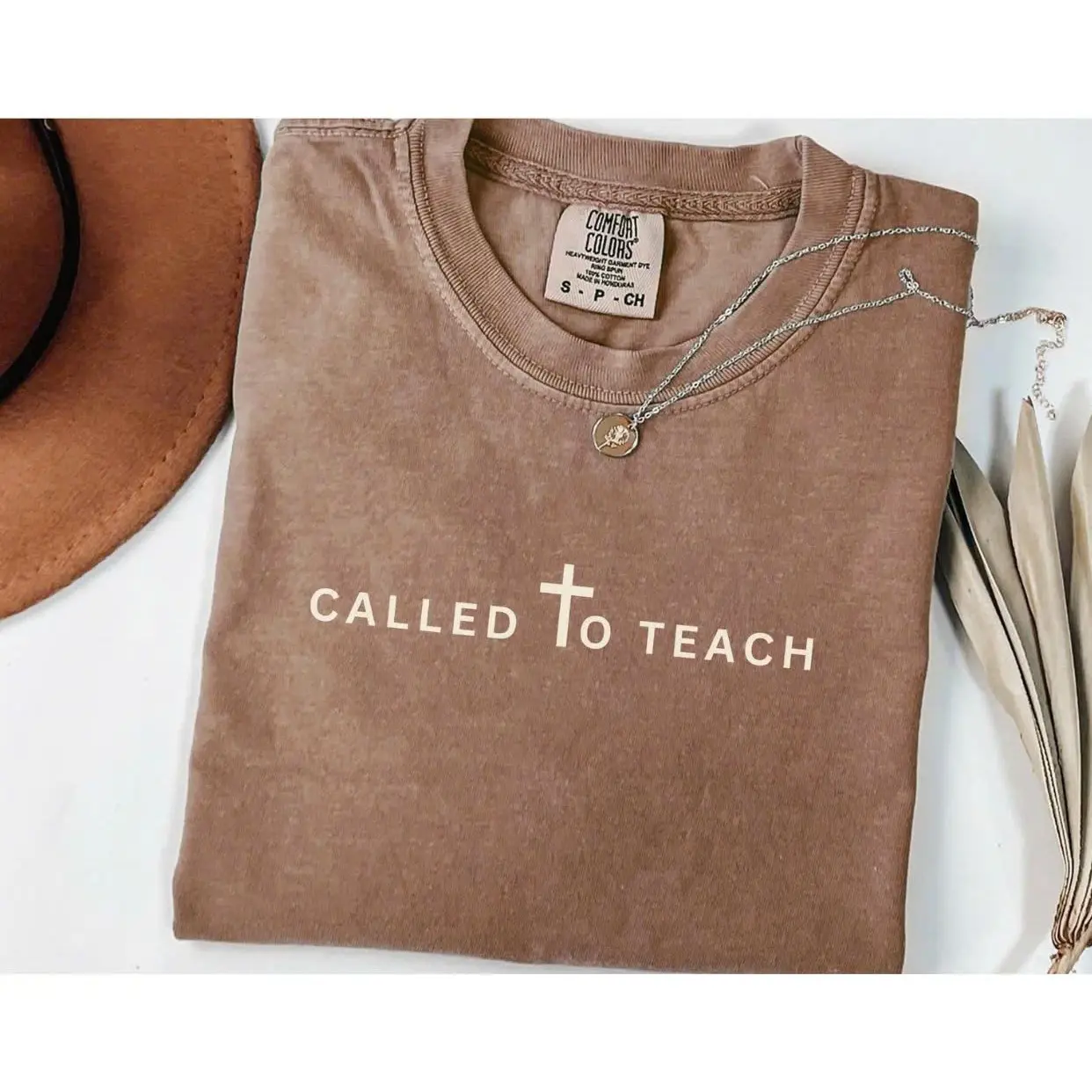 Comfort Colors Minimalist christian teacher shirt, Teacher appreciation gift, Bible school t-shirt, Gift ideas for christian teacher Cotton Fabric