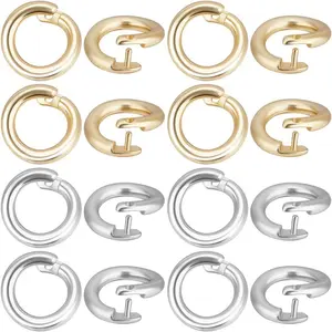 Beebeecraft 1 Box 50Pcs Locking Jump Ring OD 5.5mm ID 3mm 18K Gold & 925 Sterling Silver Plated Round Connector Split Jump Rings Open O Ring for Charms Necklaces Pendants Bracelets Making Jewelry