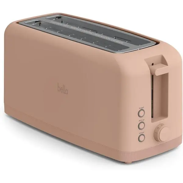 bella Fits-Anywhere Slim Toaster, 4 Slice Extra Long & Wide Slot, Blossom