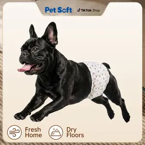Pet Soft Dog Diapers Male - Disposable Male Dog Wraps Wetness Indicator, Ultra Absorbent Doggie Diapers Comfortable for Incontinence Excitable Urination, 20pcs XSmall