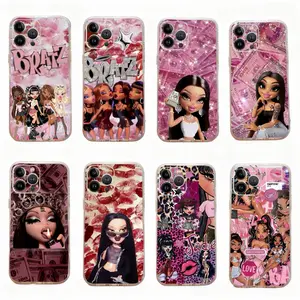 Bratz Doll Phone Cases For iPhone 17 Promax Pro Air 16 Plus 15 14 13 12 11 Silicone Transparent Shockproof Protective Cover Gift For Birthday Christmas Halloween