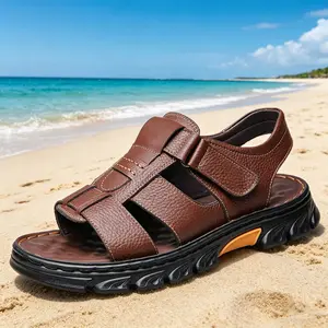 Men's Sport Flip Flops Comfort Casual Thong Sandals Outdoor Slippers PU Leather Breathable Lightweight Non-Slip Sole Walking Shoes Footwear for Summer - Boy