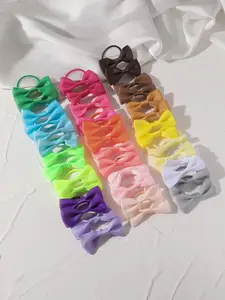 40pcs Mini Bow Hair Ties, Elastic Non-Damaging Woven Fabric, Cute Cartoon Bowknot Multicolor for Daily Wear, Perfect Holiday Gifts for Kid, Cute Hair Accessories