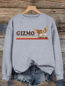 Women's Casual Gizmo Gremlins Cartoon Sweatshirt, Soft Long Sleeve Round Neck Fleece Pullover, All-Season Wear