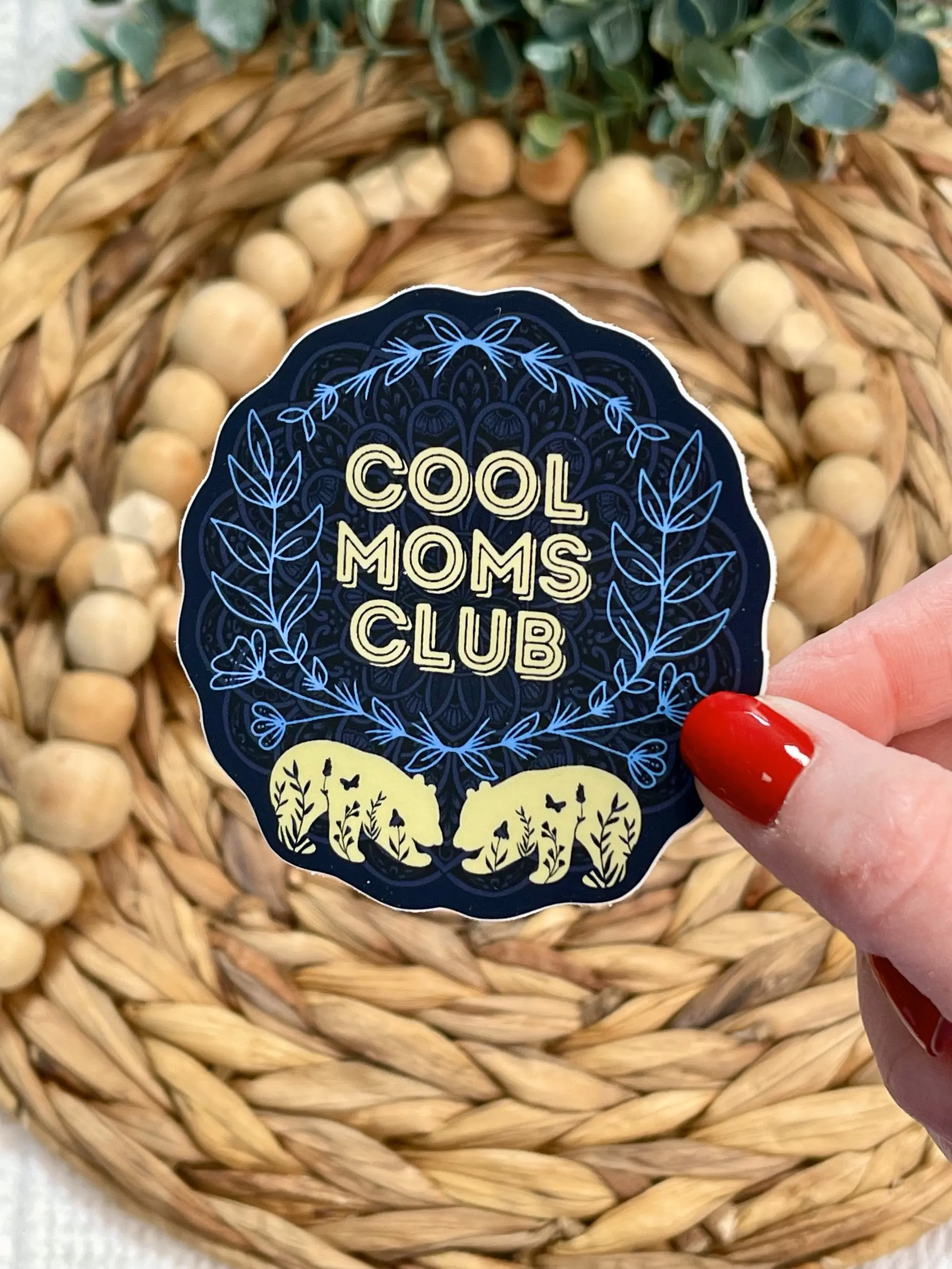 Cool Moms Club Sticker, Not A Regular Mom Sticker, Baby Shower Sticker Gift, Mama Bear Sticker, Mom Floral Sticker, Cool Momma Club Decal