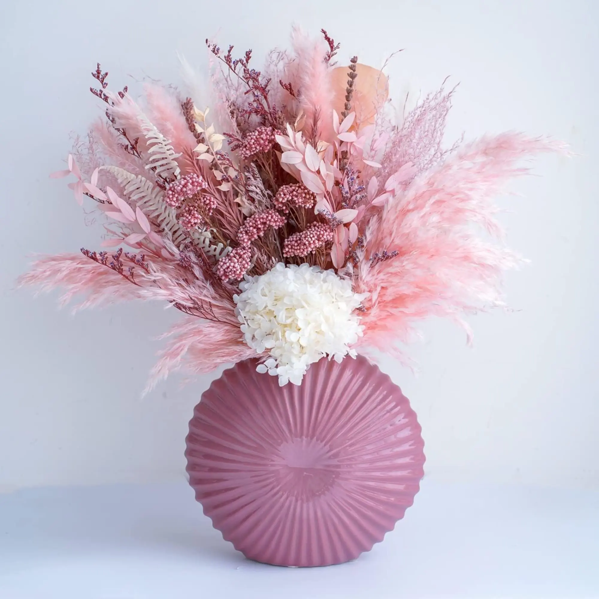 Natural Dried Pampas Grass Bouquet, Boho Home Decor Bouquet, Pink Pampas Grass Decor, Dried Floral Decorative Flowers Plants