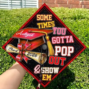 Custom Pop Out & Show Em Graduation Cap Topper, Custom Black Girl Grad Cap, African American Grad 2026, Pop Out Sorority Graduation Gift